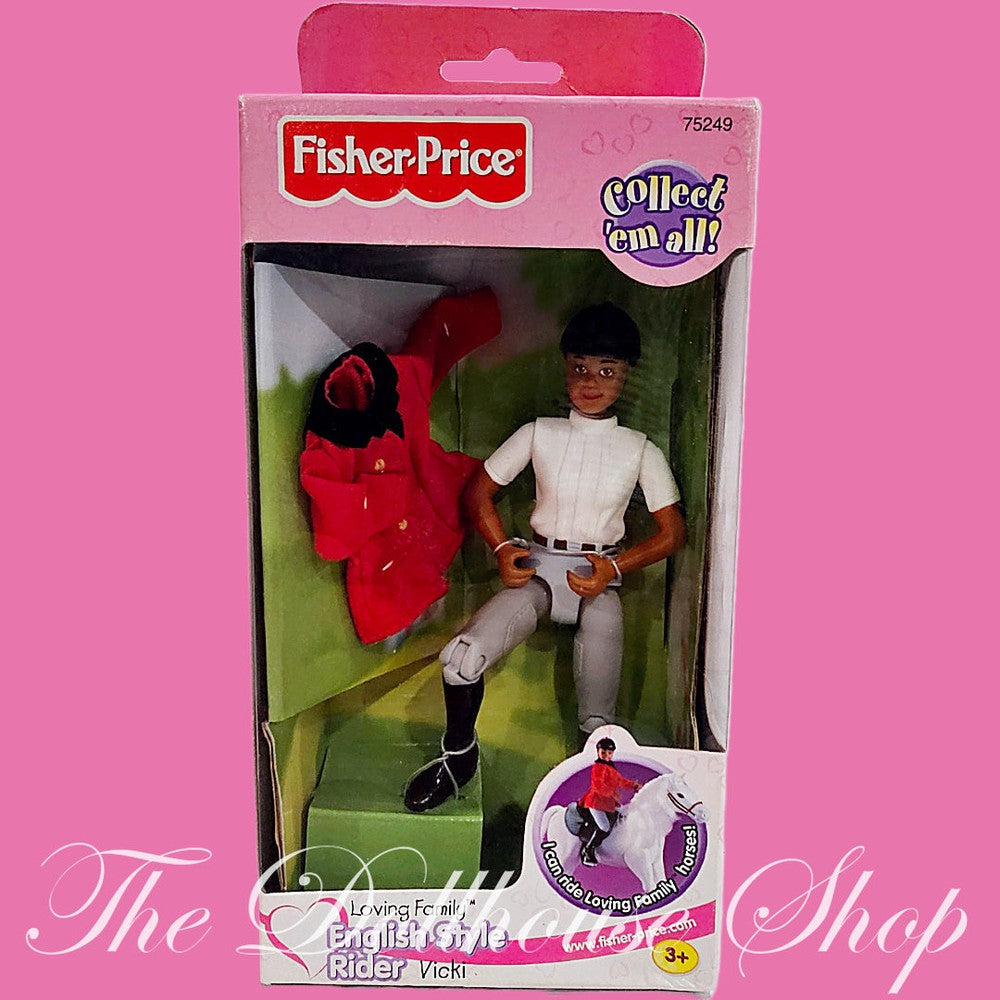 Fisher Price Loving Family Dollhouse Western Rider Mom Doll Vicki-Toys & Hobbies:Preschool Toys & Pretend Play:Fisher-Price:1963-Now:Dollhouses-Fisher-Price-African American,Dollhouse,Dolls,English Style Riders,Fisher Price,Loving Family,Mother,New Boxed Sets,Western Style Rider-The Dollhouse Shop