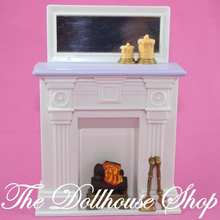 Fisher Price Loving Family Dollhouse White Fireplace Mantel Living Room Fire Pit-Toys & Hobbies:Preschool Toys & Pretend Play:Fisher-Price:1963-Now:Dollhouses-Fisher-Price-Dollhouse,Fisher Price,Holidays & Seasonal,Living Room,Loving Family,Sweet sounds,Used,White-The Dollhouse Shop