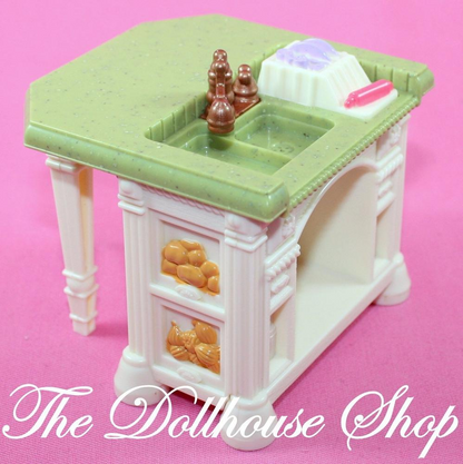 Fisher Price Loving Family Dollhouse White Kitchen Sink Island Counter Table-Toys & Hobbies:Preschool Toys & Pretend Play:Fisher-Price:1963-Now:Dollhouses-Fisher-Price-Dollhouse,Fisher Price,Kitchen,Loving Family,Used-The Dollhouse Shop