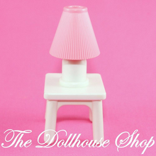 Fisher Price Loving Family Dollhouse White Lamp table pretend Pink Lamp Light-Toys & Hobbies:Preschool Toys & Pretend Play:Fisher-Price:1963-Now:Dollhouses-Fisher-Price-Dollhouse,Dream Dollhouse,Fisher Price,Lamps & Coffee Tables,Living Room,Loving Family,Used,White-The Dollhouse Shop