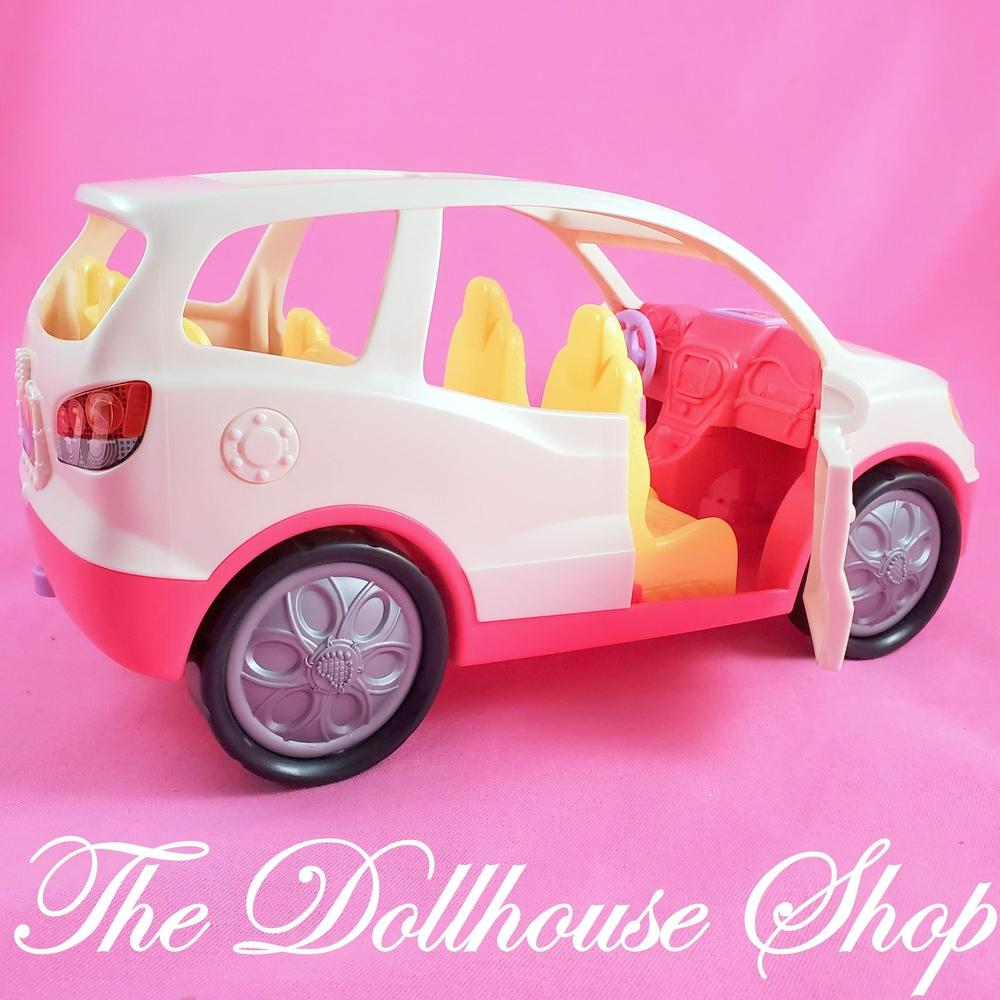 Fisher Price Loving Family Dollhouse White Musical Minivan Van SUV Car-Toys & Hobbies:Preschool Toys & Pretend Play:Fisher-Price:1963-Now:Dollhouses-Fisher-Price-Cars Vans & Campers,Dollhouse,Fisher Price,Loving Family,Used-The Dollhouse Shop