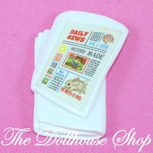 Fisher Price Loving Family Dollhouse White Newspaper for Breakfast in Bed Set-Toys & Hobbies:Preschool Toys & Pretend Play:Fisher-Price:1963-Now:Dollhouses-Fisher-Price-Bedroom,Dollhouse,Fisher Price,Kitchen,Living Room,Loving Family,Office,Parents Bedroom,Used-Fisher Price Loving Family Dollhouse white newspaper fits the yellow breakfast tray. Perfect for dollhouse fun! Find it now at The Dollhouse Shop.-The Dollhouse Shop