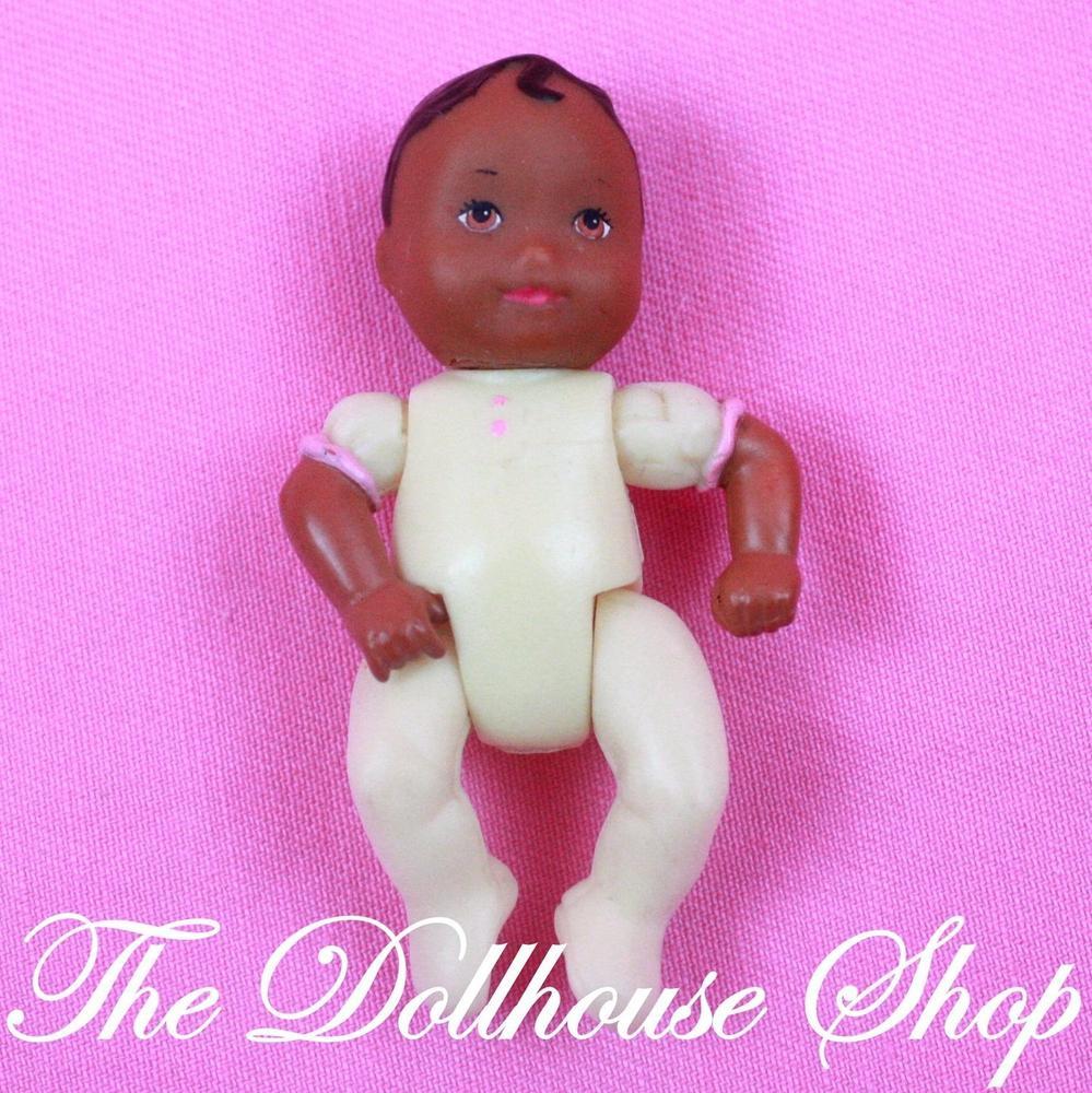 Fisher Price Loving Family Dollhouse Yellow African American Baby Girl Doll Boy-Toys & Hobbies:Preschool Toys & Pretend Play:Fisher-Price:1963-Now:Dollhouses-Fisher-Price-African American,Baby,Dollhouse,Dolls,Fisher Price,Girl Dolls,Loving Family,Nursery Room,Used,Yellow-Fisher Price Loving Family Dollhouse African American baby girl doll in yellow onesie. Find this poseable doll at The Dollhouse Shop today!-The Dollhouse Shop