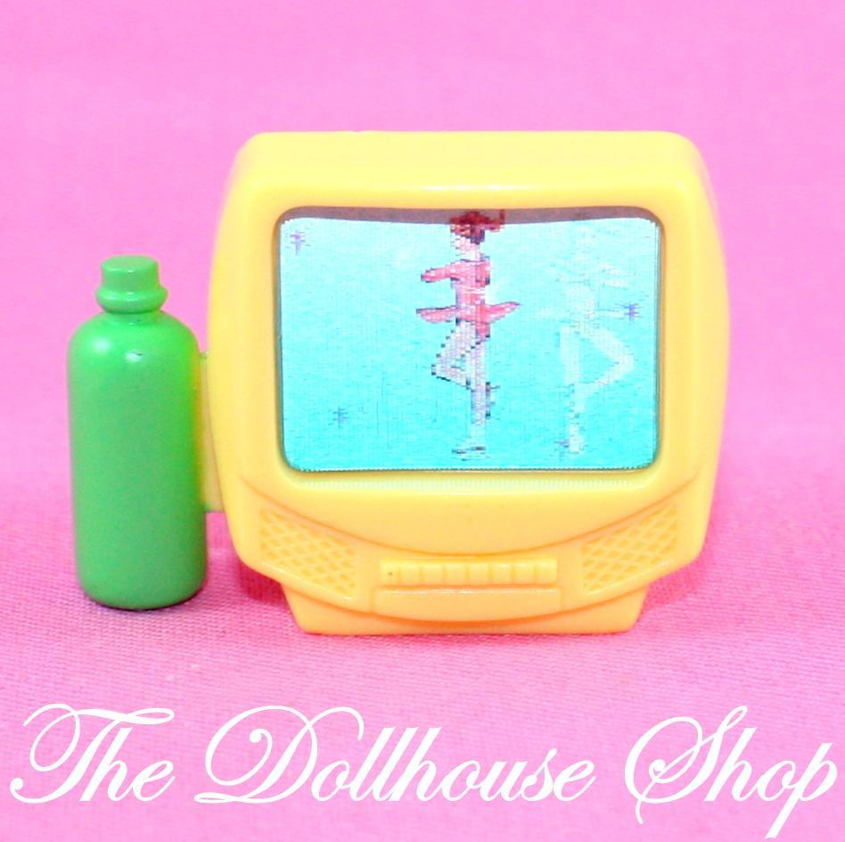 Fisher Price Loving Family Dollhouse Yellow Doll TV Television Living Room-Toys & Hobbies:Preschool Toys & Pretend Play:Fisher-Price:1963-Now:Dollhouses-Fisher-Price-Dollhouse,Fisher Price,Kids Bedroom,Living Room,Loving Family,Playroom,Used,Yellow-The Dollhouse Shop