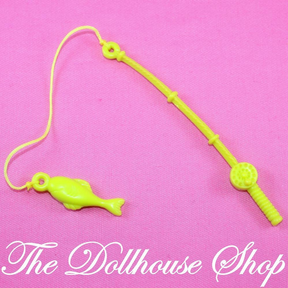 Fisher Price Loving Family Dollhouse Yellow Fishing Pole Rod Fish-Toys & Hobbies:Preschool Toys & Pretend Play:Fisher-Price:1963-Now:Dollhouses-Fisher-Price-Backyard Fun,Camping Sets,Dollhouse,Fisher Price,Loving Family,Outdoor Furniture,Used-The Dollhouse Shop