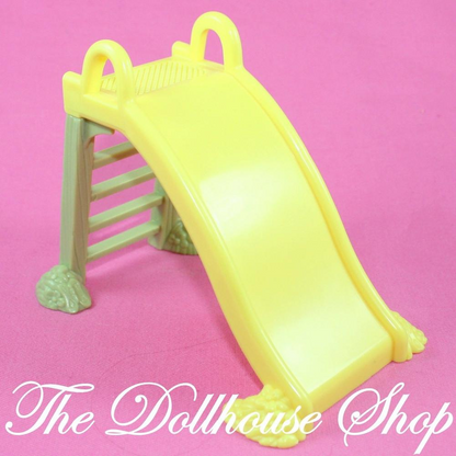 Fisher Price Loving Family Dollhouse Yellow Slide Backyard Fun Playground-Toys & Hobbies:Preschool Toys & Pretend Play:Fisher-Price:1963-Now:Dollhouses-Fisher-Price-Backyard Fun,Dollhouse,Fisher Price,Loving Family,Outdoor Furniture,Used,Yellow-The Dollhouse Shop