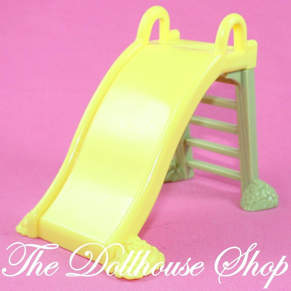 Fisher Price Loving Family Dollhouse Yellow Slide Backyard Fun Playground-Toys & Hobbies:Preschool Toys & Pretend Play:Fisher-Price:1963-Now:Dollhouses-Fisher-Price-Backyard Fun,Dollhouse,Fisher Price,Loving Family,Outdoor Furniture,Used,Yellow-The Dollhouse Shop