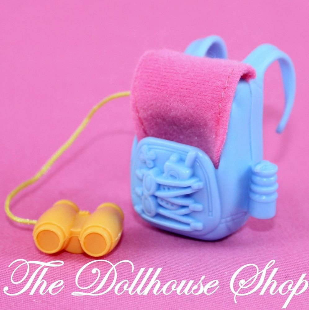 Fisher Price Loving Family Dollhouse blue Hiking Camping Bag Backpack Picnic-Toys & Hobbies:Preschool Toys & Pretend Play:Fisher-Price:1963-Now:Dollhouses-Fisher-Price-Camping Sets,Doll Dress Ups,Dollhouse,Fisher Price,Loving Family,Used-The Dollhouse Shop