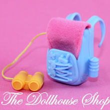 Fisher Price Loving Family Dollhouse blue Hiking Camping Bag Backpack Picnic-Toys & Hobbies:Preschool Toys & Pretend Play:Fisher-Price:1963-Now:Dollhouses-Fisher-Price-Camping Sets,Doll Dress Ups,Dollhouse,Fisher Price,Loving Family,Used-The Dollhouse Shop