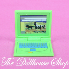 Fisher Price Loving Family Dollhouse green PC Computer Doll Laptop Office-Toys & Hobbies:Preschool Toys & Pretend Play:Fisher-Price:1963-Now:Dollhouses-Fisher-Price-Dollhouse,Fisher Price,Kids Bedroom,Living Room,Loving Family,Office,Used-The Dollhouse Shop