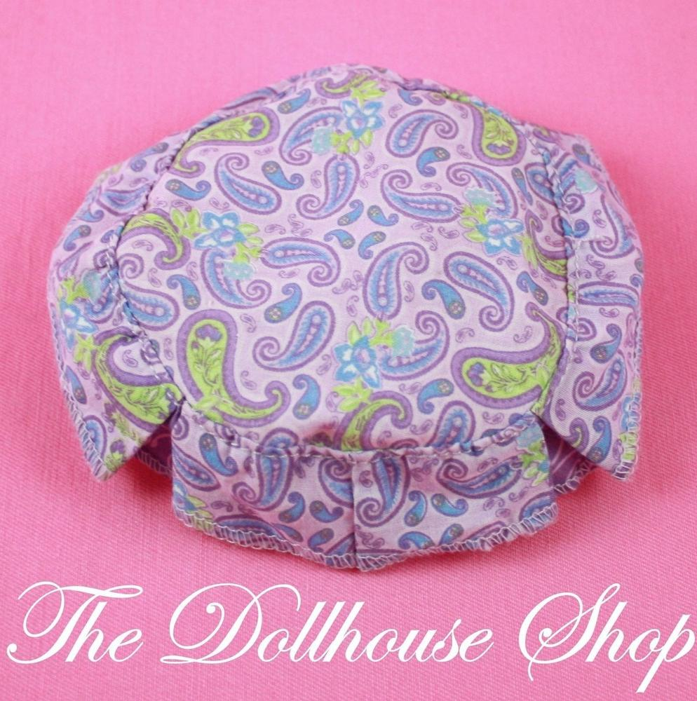 Fisher Price Loving Family Dollhouse table cloth for Round Brown Dining Table-Toys & Hobbies:Preschool Toys & Pretend Play:Fisher-Price:1963-Now:Dollhouses-Fisher-Price-Dining Room,Dollhouse,Fisher Price,Loving Family,Tables,Used-The Dollhouse Shop