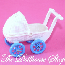 Fisher Price Loving Family Dream Doll house White Baby Pram Stroller Carriage-Toys & Hobbies:Preschool Toys & Pretend Play:Fisher-Price:1963-Now:Dollhouses-Fisher-Price-Dollhouse,Dream Dollhouse,Fisher Price,Loving Family,Nursery Room,Used-The Dollhouse Shop