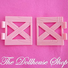 Fisher Price Loving Family Dream Dollhouse 2 Pink Horse Pony Stable Gates Fences-Toys & Hobbies:Preschool Toys & Pretend Play:Fisher-Price:1963-Now:Dollhouses-Fisher-Price-Dollhouse,Dream Dollhouse,Fisher Price,Horses & Stables,Loving Family,Outdoor Furniture,Pink,Used-The Dollhouse Shop