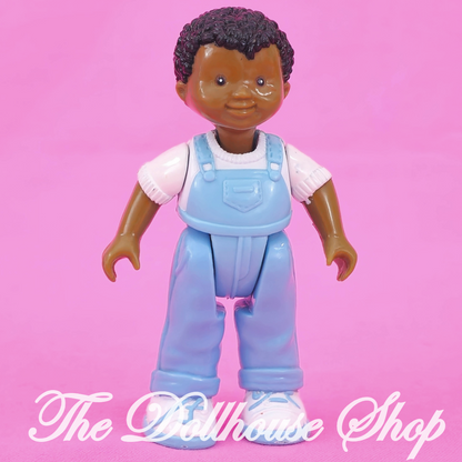 Fisher-Price Loving Family Dream Dollhouse African American Boy Doll Blue-Toys & Hobbies:Preschool Toys & Pretend Play:Fisher-Price:1963-Now:Dollhouses-Fisher-Price-Blonde Hair,Blue,Boy Dolls,Dollhouse,Dolls,Dream Dollhouse,Fisher Price,Loving Family,Used-The Dollhouse Shop