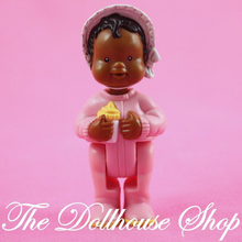 Fisher Price Loving Family Dream Dollhouse African American Pink Baby Girl Doll-Toys & Hobbies:Preschool Toys & Pretend Play:Fisher-Price:1963-Now:Dollhouses-Fisher-Price-African American,Baby,Brown Hair,Dollhouse,Dolls,Dream Dollhouse,Girl Dolls,Loving Family,Nursery Room,Pink,Used-The Dollhouse Shop