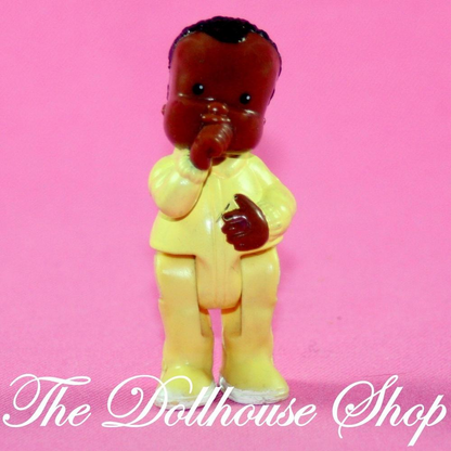 Fisher Price Loving Family Dream Dollhouse African American Yellow Baby Boy Doll-Toys & Hobbies:Preschool Toys & Pretend Play:Fisher-Price:1963-Now:Dollhouses-Fisher-Price-African American,Baby,Boy Dolls,Brown,Dollhouse,Dolls,Dream Dollhouse,Fisher Price,Loving Family,Nursery Room,Used,Yellow-The Dollhouse Shop