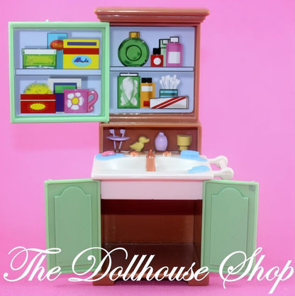 Fisher Price Loving Family Dream Dollhouse Bathroom Vanity Sink with Cabinet-The Dollhouse Shop