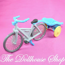 Fisher Price Loving Family Dream Dollhouse Bicycle Bike Blue Boy Doll wagon-Toys & Hobbies:Preschool Toys & Pretend Play:Fisher-Price:1963-Now:Dollhouses-Fisher-Price-Backyard Fun,Dollhouse,Dream Dollhouse,Fisher Price,Loving Family,Outdoor Furniture,Used-Fisher Price Loving Family Dollhouse bike with baby doll wagon fits 2-inch dolls. Perfect for playtime fun! Shop now at The Dollhouse Shop!-The Dollhouse Shop