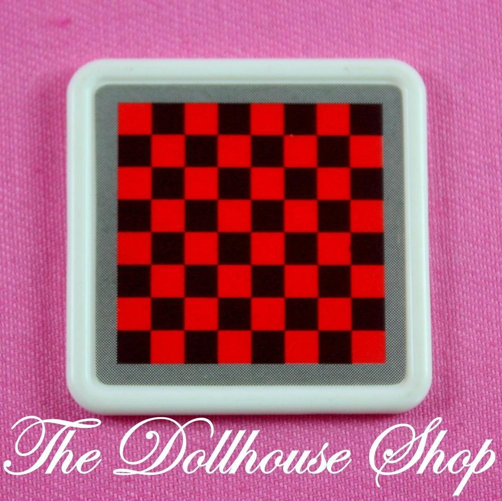 Fisher Price Loving Family Dream Dollhouse Black Red Checkers Game Board-Toys & Hobbies:Preschool Toys & Pretend Play:Fisher-Price:1963-Now:Dollhouses-Fisher-Price-Bedroom,Dollhouse,Dream Dollhouse,Fisher Price,Kids Bedroom,Living Room,Loving Family,Used-Fisher Price Loving Family Dream Dollhouse Red Black Checkerboard, perfect for playrooms. Find it now at The Dollhouse Shop for endless fun!-The Dollhouse Shop