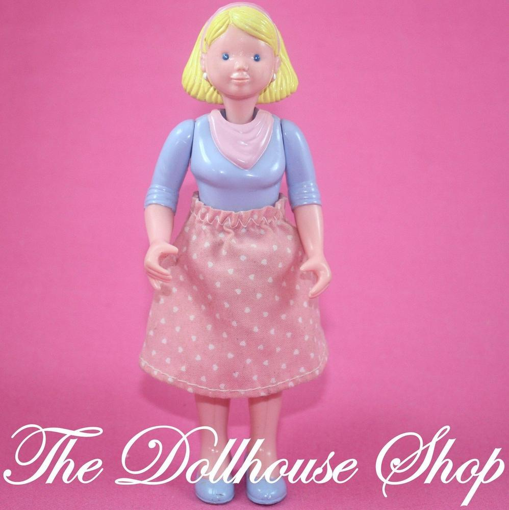 Fisher Price Loving Family Dream Dollhouse Blonde Mom Mother Doll Pink Skirt-Toys & Hobbies:Preschool Toys & Pretend Play:Fisher-Price:1963-Now:Dollhouses-Fisher-Price-Blonde Hair,Dollhouse,Dolls,Dream Dollhouse,Fisher Price,Loving Family,Mother,Pink,Used-The Dollhouse Shop