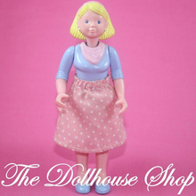 Fisher Price Loving Family Dream Dollhouse Blonde Mom Mother Doll Pink Skirt-Toys & Hobbies:Preschool Toys & Pretend Play:Fisher-Price:1963-Now:Dollhouses-Fisher-Price-Blonde Hair,Dollhouse,Dolls,Dream Dollhouse,Fisher Price,Loving Family,Mother,Pink,Used-The Dollhouse Shop