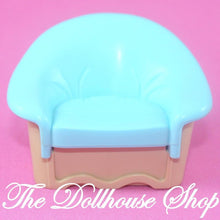 Fisher Price Loving Family Dream Dollhouse Blue Aqua Single Sofa Couch Lounge Chair-Toys & Hobbies:Preschool Toys & Pretend Play:Fisher-Price:1963-Now:Dollhouses-Fisher-Price-Blue,Chairs,Dollhouse,Dream Dollhouse,Fisher Price,Living Room,Loving Family,Used-Fisher Price Loving Family Dream Dollhouse Aqua Blue sofa chair, perfect for pretend play. Find it now at The Dollhouse Shop, your dollhouse expert!-The Dollhouse Shop
