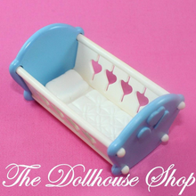 Fisher Price Loving Family Dream Dollhouse Blue Baby Boy Doll Crib Cradle Nursery-Toys & Hobbies:Preschool Toys & Pretend Play:Fisher-Price:1963-Now:Dollhouses-Fisher-Price-Blue,Cribs & Cradles,Dollhouse,Dream Dollhouse,Fisher Price,Loving Family,Nursery Room,Used-The Dollhouse Shop