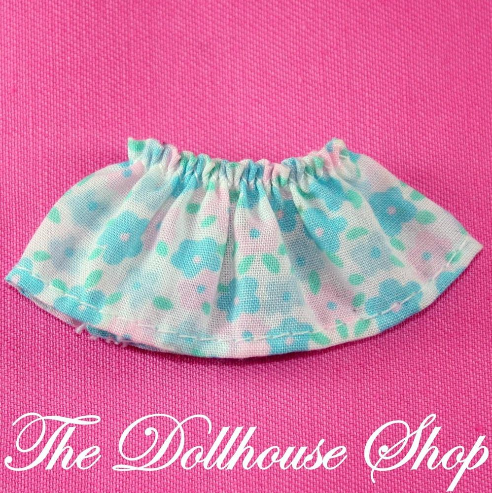 Fisher Price Loving Family Dream Dollhouse Blue Floral Girl Doll Skirt Dress Up-Toys & Hobbies:Preschool Toys & Pretend Play:Fisher-Price:1963-Now:Dollhouses-Fisher-Price-Doll Dress Ups,Dollhouse,Dream Dollhouse,Fisher Price,Kids Bedroom,Loving Family,Used-The Dollhouse Shop