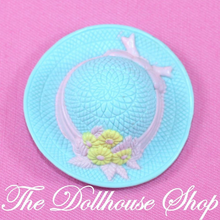 Fisher Price Loving Family Dream Dollhouse Blue Floral Hat for Mom Adult Doll-Toys & Hobbies:Preschool Toys & Pretend Play:Fisher-Price:1963-Now:Dollhouses-Fisher-Price-Blue,Doll Dress Ups,Dollhouse,Fisher Price,Loving Family,Used-The Dollhouse Shop