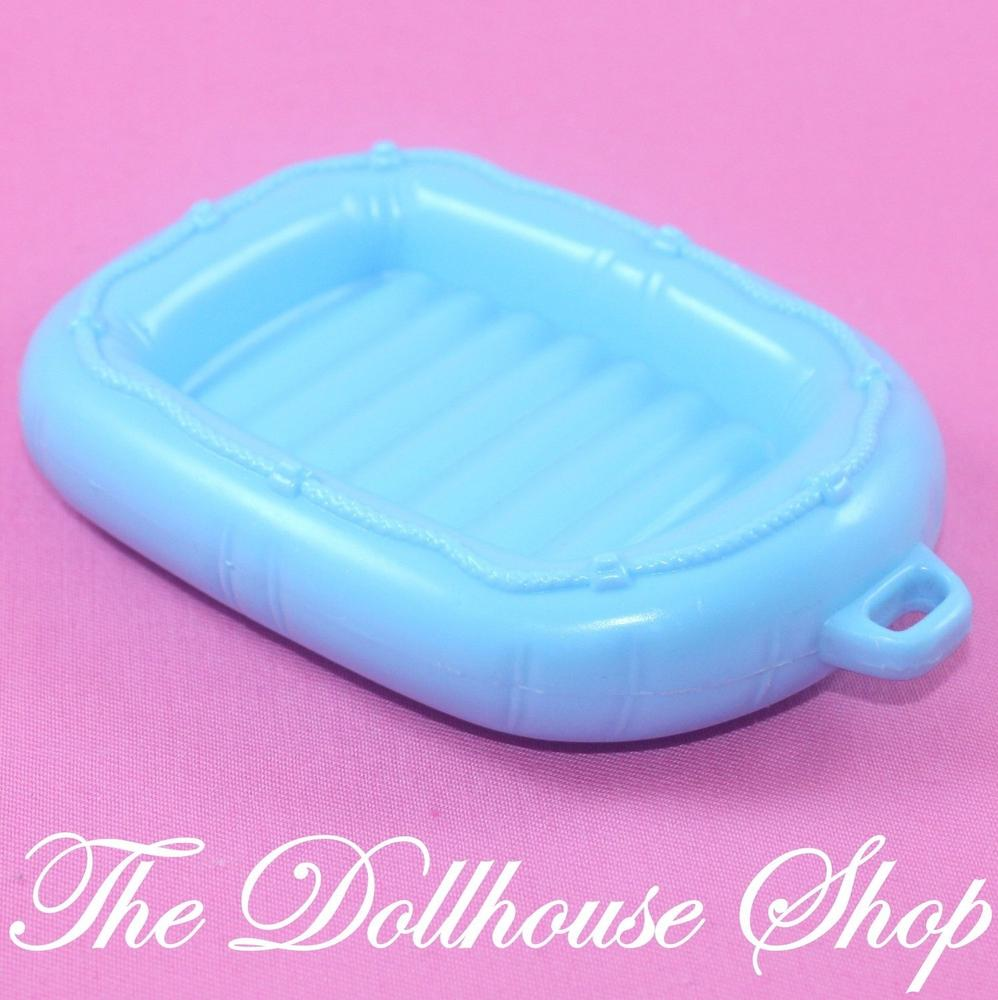 Fisher Price Loving Family Dream Dollhouse Blue Life Boat Raft Beach-Toys & Hobbies:Preschool Toys & Pretend Play:Fisher-Price:1963-Now:Dollhouses-Fisher-Price-Backyard Fun,Beach and Boat Sets,Dollhouse,Fisher Price,Loving Family,Outdoor Furniture,Used-The Dollhouse Shop