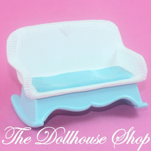 Fisher Price Loving Family Dream Dollhouse Blue White Double Rocking Porch Chair-Toys & Hobbies:Preschool Toys & Pretend Play:Fisher-Price:1963-Now:Dollhouses-Fisher-Price-Blue,Chairs,Dollhouse,Dream Dollhouse,Fisher Price,Living Room,Loving Family,Outdoor Furniture,Used,White-The Dollhouse Shop
