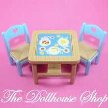 Fisher Price Loving Family Dream Dollhouse Dining Room Flip Table 2 Blue Chairs-Toys & Hobbies:Preschool Toys & Pretend Play:Fisher-Price:1963-Now:Dollhouses-Fisher-Price-Brown,Dining Room,Dollhouse,Dream Dollhouse,Fisher Price,Kitchen,Loving Family,Tables,Used-Fisher Price Loving Family Dollhouse dining table flips for meals, includes 2 blue chairs. Perfect for play! Find it now at The Dollhouse Shop!-The Dollhouse Shop