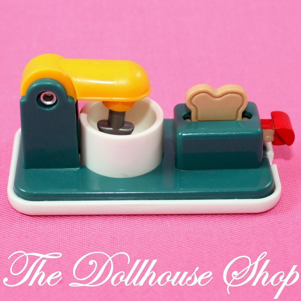 Fisher Price Loving Family Dream Dollhouse Doll Kitchen Green Mixer Toaster Blender-Toys & Hobbies:Preschool Toys & Pretend Play:Fisher-Price:1963-Now:Dollhouses-Fisher-Price-Dollhouse,Dream Dollhouse,Fisher Price,Food Accessories,Kitchen,Loving Family,Used-The Dollhouse Shop