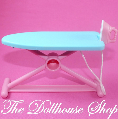 Fisher Price Loving Family Dream Dollhouse Doll Laundry Blue Ironing Board Iron-Toys & Hobbies:Preschool Toys & Pretend Play:Fisher-Price:1963-Now:Dollhouses-Fisher-Price-Dollhouse,Dream Dollhouse,Fisher Price,Laundry Room,Loving Family,Used-The Dollhouse Shop