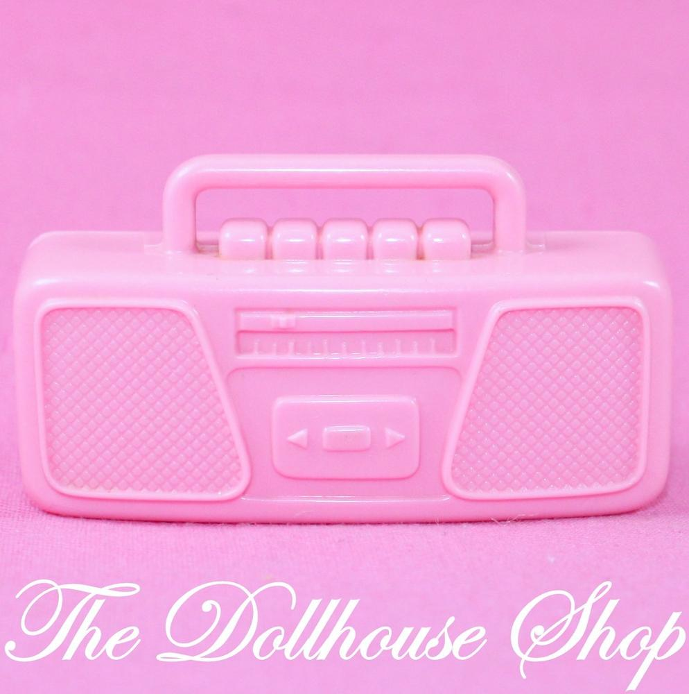 Fisher Price Loving Family Dream Dollhouse Doll's Pink Stereo Radio Kids Bedroom-Toys & Hobbies:Preschool Toys & Pretend Play:Fisher-Price:1963-Now:Dollhouses-Fisher-Price-Bedroom,Dollhouse,Dream Dollhouse,Fisher Price,Loving Family,Nursery Room,Pink,Playroom,Used-The Dollhouse Shop
