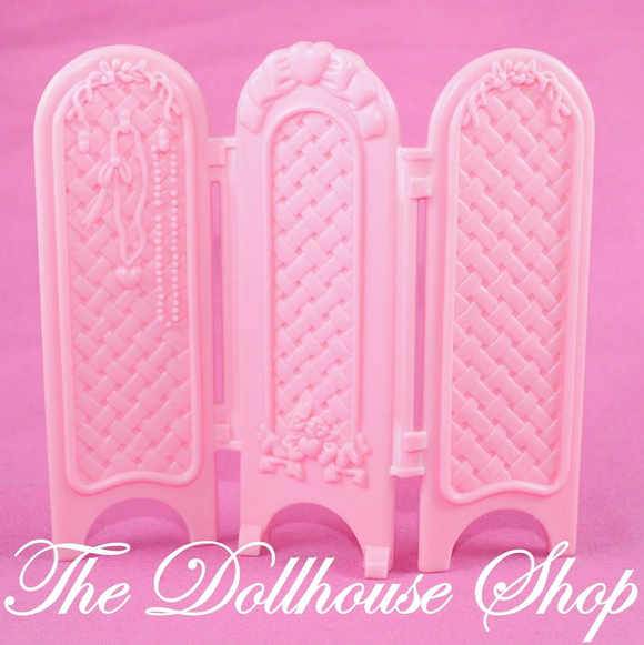 Fisher Price Loving Family Dream Dollhouse Dress Shop Pink Room Divider Screen-Toys & Hobbies:Preschool Toys & Pretend Play:Fisher-Price:1963-Now:Dollhouses-Fisher-Price-Bedroom,Dollhouse,Dream Dollhouse,Dress Shop and Pet Shop Set,Fisher Price,Living Room,Loving Family,Used-The Dollhouse Shop