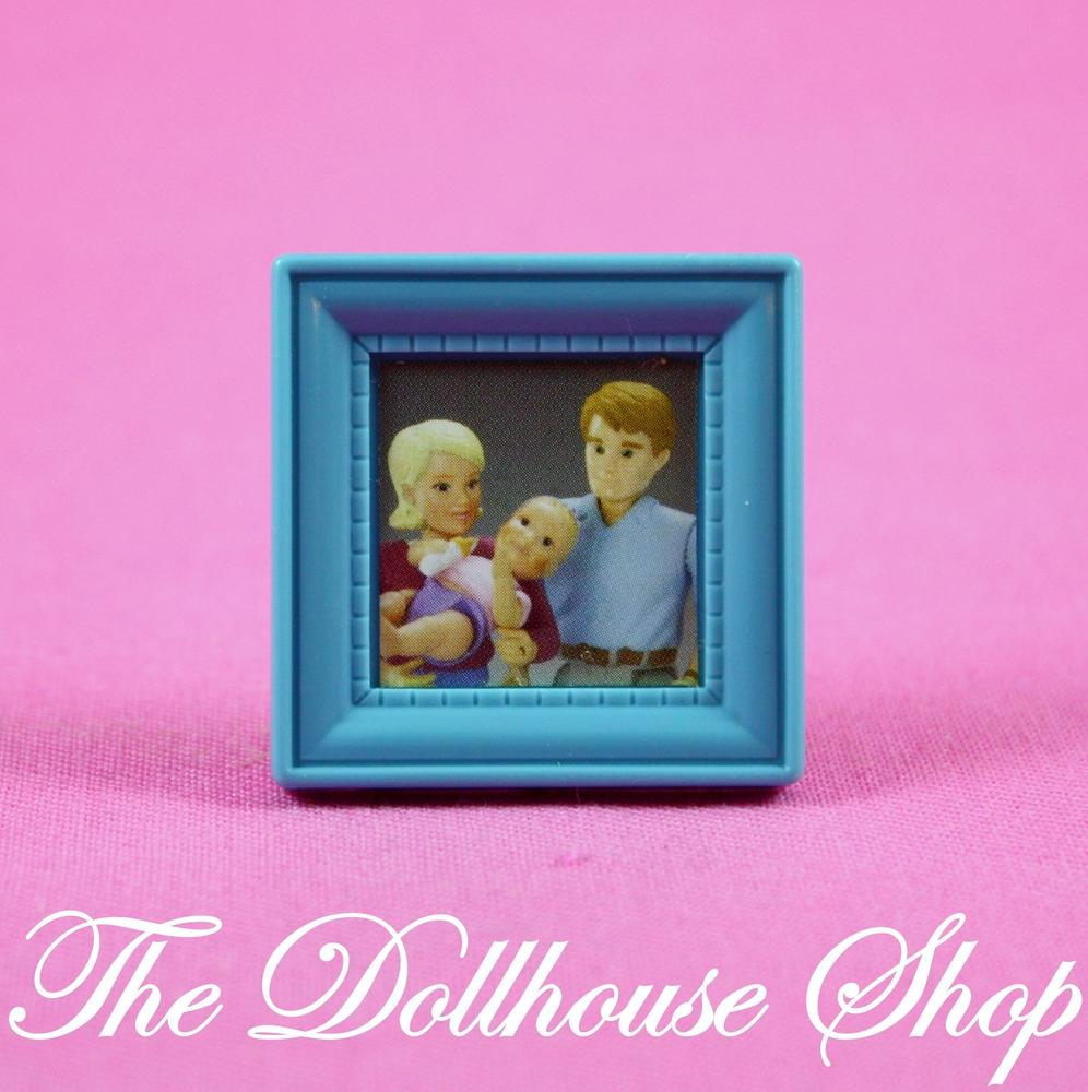Fisher Price Loving Family Dream Dollhouse Family Photo in Blue Frame-Toys & Hobbies:Preschool Toys & Pretend Play:Fisher-Price:1963-Now:Dollhouses-Fisher-Price-Bedroom,Dollhouse,Dream Dollhouse,Fisher Price,Living Room,Loving Family,Used-The Dollhouse Shop