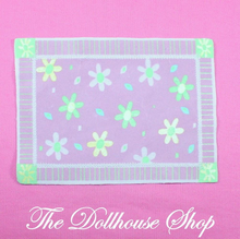 Fisher Price Loving Family Dream Dollhouse Floral Purple Dining Room Rug-Toys & Hobbies:Preschool Toys & Pretend Play:Fisher-Price:1963-Now:Dollhouses-Fisher-Price-Blankets & Rugs,Dollhouse,Fisher Price,Kids Bedroom,Living Room,Loving Family,Parents Bedroom,Used-The Dollhouse Shop