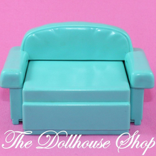 Fisher Price Loving Family Dream Dollhouse Green Doll Sofa Bed Couch Living Room-Toys & Hobbies:Preschool Toys & Pretend Play:Fisher-Price:1963-Now:Dollhouses-Fisher-Price-Dollhouse,Fisher Price,Living Room,Loving Family,Used-The Dollhouse Shop