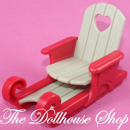 Fisher Price Loving Family Dream Dollhouse Holiday Christmas Santa Sled Sleigh-Toys & Hobbies:Preschool Toys & Pretend Play:Fisher-Price:1963-Now:Dollhouses-Fisher-Price-Chairs,Christmas,Dollhouse,Dream Dollhouse,Fisher Price,Holidays & Seasonal,Loving Family,Used-The Dollhouse Shop