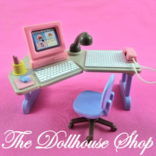 Fisher Price Loving Family Dream Dollhouse Home Office Desk-Toys & Hobbies:Preschool Toys & Pretend Play:Fisher-Price:1963-Now:Dollhouses-Fisher-Price-Dollhouse,Dream Dollhouse,Fisher Price,Loving Family,Office,Used-1997 Fisher Price Loving Family Dream Dollhouse Home Office set. Complete office with desk, computer, phone, chair, lamp, briefcase, notebooks and plant. Computer screen flips for two different images Figures not included. Perfect for Fisher Price Loving family Dream Dollhouse or Playskool Dollh