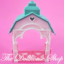 Fisher Price Loving Family Dream Dollhouse Horse Pony white Stable Green roof barn-Toys & Hobbies:Preschool Toys & Pretend Play:Fisher-Price:1963-Now:Dollhouses-Fisher-Price-Dollhouse,Dream Dollhouse,Fisher Price,Horses & Stables,Loving Family,Used-The Dollhouse Shop