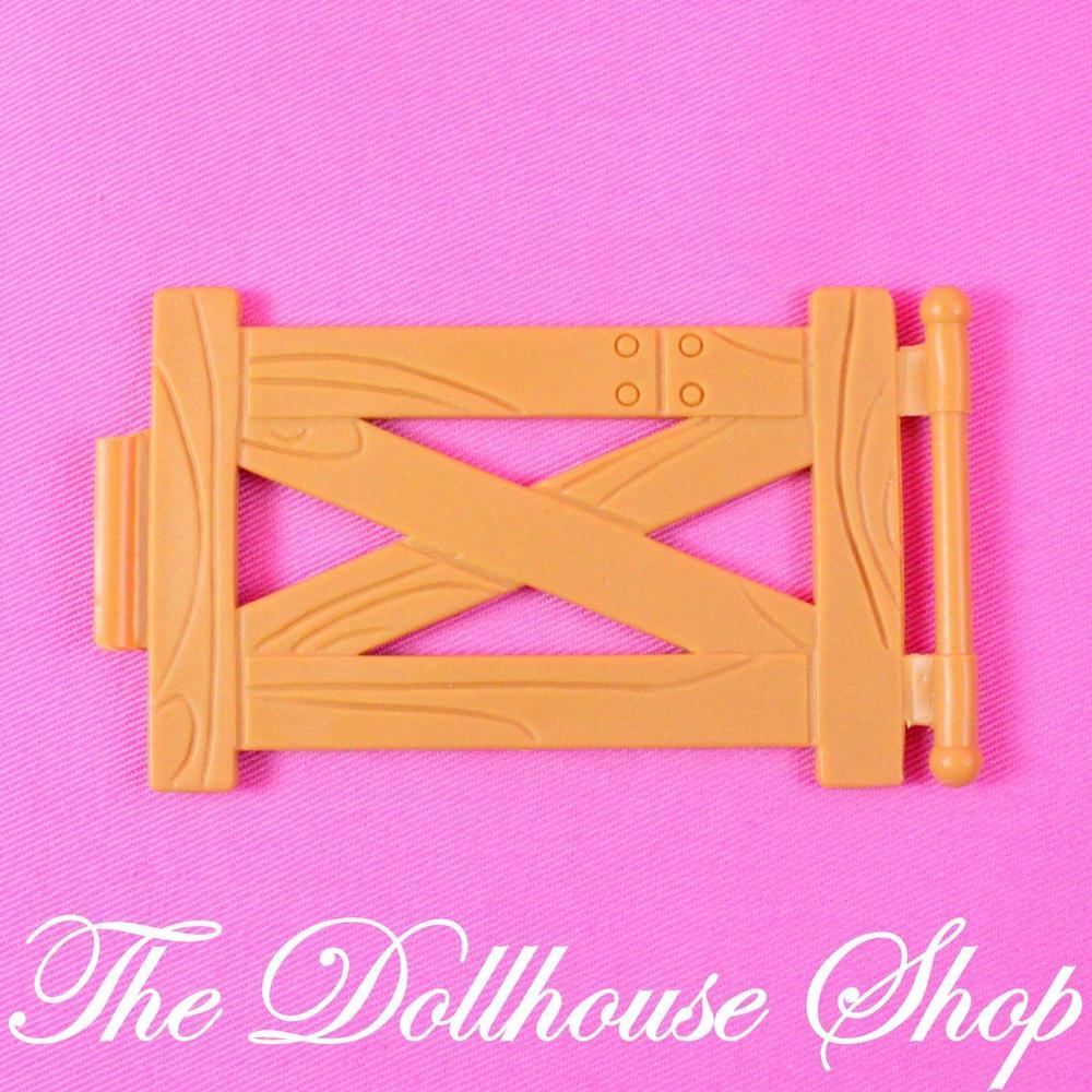 Fisher Price Loving Family Dream Dollhouse Horse Stable Brown Fence Piece-Toys & Hobbies:Preschool Toys & Pretend Play:Fisher-Price:1963-Now:Dollhouses-Fisher-Price-Brown,Dollhouse,Dream Dollhouse,Fisher Price,Horses & Stables,Loving Family,Used-The Dollhouse Shop