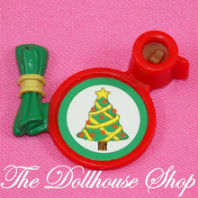 Fisher Price Loving Family Dream Dollhouse Kitchen Red Christmas Food Plate-Toys & Hobbies:Preschool Toys & Pretend Play:Fisher-Price:1963-Now:Dollhouses-Fisher-Price-Christmas,Dollhouse,Dream Dollhouse,Fisher Price,Food Accessories,Holidays & Seasonal,Loving Family,Red,Used-The Dollhouse Shop