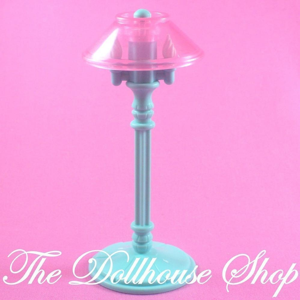 Fisher Price Loving Family Dream Dollhouse Living Room Blue Floor Lamp-Toys & Hobbies:Preschool Toys & Pretend Play:Fisher-Price:1963-Now:Dollhouses-Fisher-Price-Blue,Dollhouse,Dream Dollhouse,Fisher Price,Lamps & Coffee Tables,Living Room,Loving Family,Used-The Dollhouse Shop