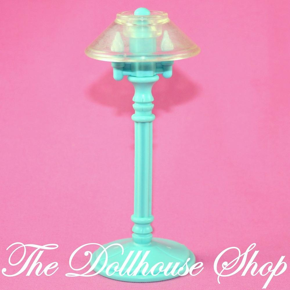 Fisher Price Loving Family Dream Dollhouse Living Room Blue Floor Lamp-Toys & Hobbies:Preschool Toys & Pretend Play:Fisher-Price:1963-Now:Dollhouses-Fisher-Price-Blue,Dollhouse,Dream Dollhouse,Fisher Price,Lamps & Coffee Tables,Living Room,Loving Family,Used-The Dollhouse Shop