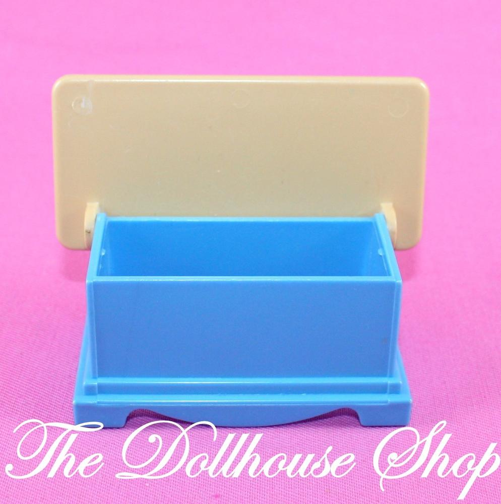 Fisher Price Loving Family Dream Dollhouse Living Room Blue Tan Coffee Table-Toys & Hobbies:Preschool Toys & Pretend Play:Fisher-Price:1963-Now:Dollhouses-Fisher-Price-Dollhouse,Dream Dollhouse,Fisher Price,Lamps & Coffee Tables,Living Room,Loving Family,Nursery Room,Playroom,Tables,Used-The Dollhouse Shop