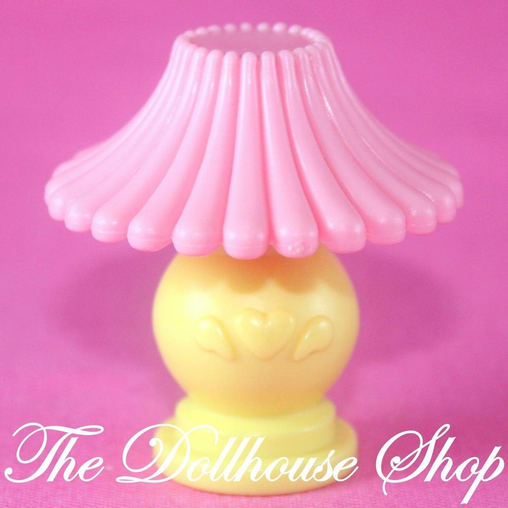 Fisher Price Loving Family Dream Dollhouse Living Room Yellow Pink Lamp-Toys & Hobbies:Preschool Toys & Pretend Play:Fisher-Price:1963-Now:Dollhouses-Fisher-Price-Dollhouse,Dream Dollhouse,Fisher Price,Lamps & Coffee Tables,Living Room,Loving Family,Used,Yellow-The Dollhouse Shop