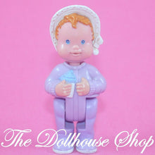 Fisher Price Loving Family Dream Dollhouse Nursery Purple Baby Girl Doll-Toys & Hobbies:Preschool Toys & Pretend Play:Fisher-Price:1963-Now:Dollhouses-Fisher-Price-Baby,Dollhouse,Dolls,Dream Dollhouse,Fisher Price,Loving Family,Nursery Room,Purple,Used-Fisher Price Loving Family Dream Dollhouse Baby Doll in purple romper, perfect for pretend play. Find it now at The Dollhouse Shop!-The Dollhouse Shop
