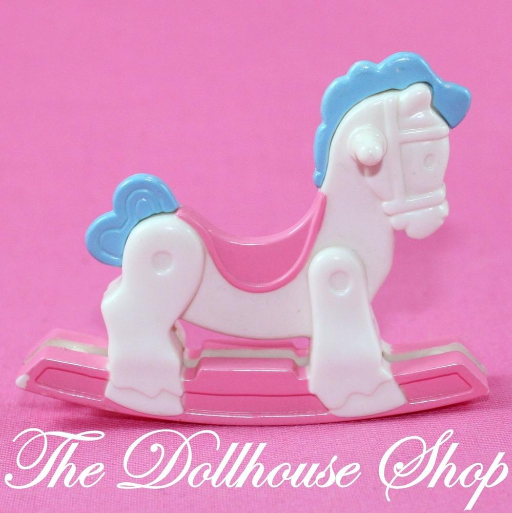 Fisher Price Loving Family Dream Dollhouse Nursery Toy Doll White Rocking Horse-Toys & Hobbies:Preschool Toys & Pretend Play:Fisher-Price:1963-Now:Dollhouses-Fisher-Price-Dollhouse,Dream Dollhouse,Fisher Price,Kids Bedroom,Loving Family,Nursery Room,Playroom,Used-The Dollhouse Shop